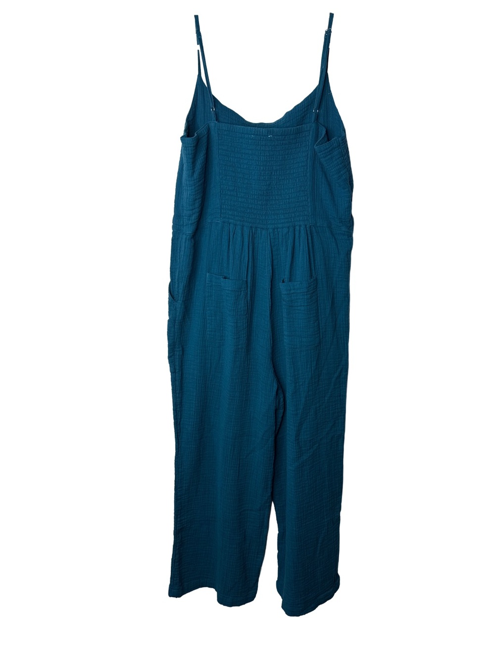 CARVE DESIGNS Women's Knox Gauze Junpsuit Turquoise Blue Organic Cotton Medium - Picture 4 of 11
